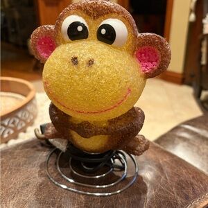 Vintage popcorn melted plastic sparkle Monkey lamp nightlight bobble 1980's